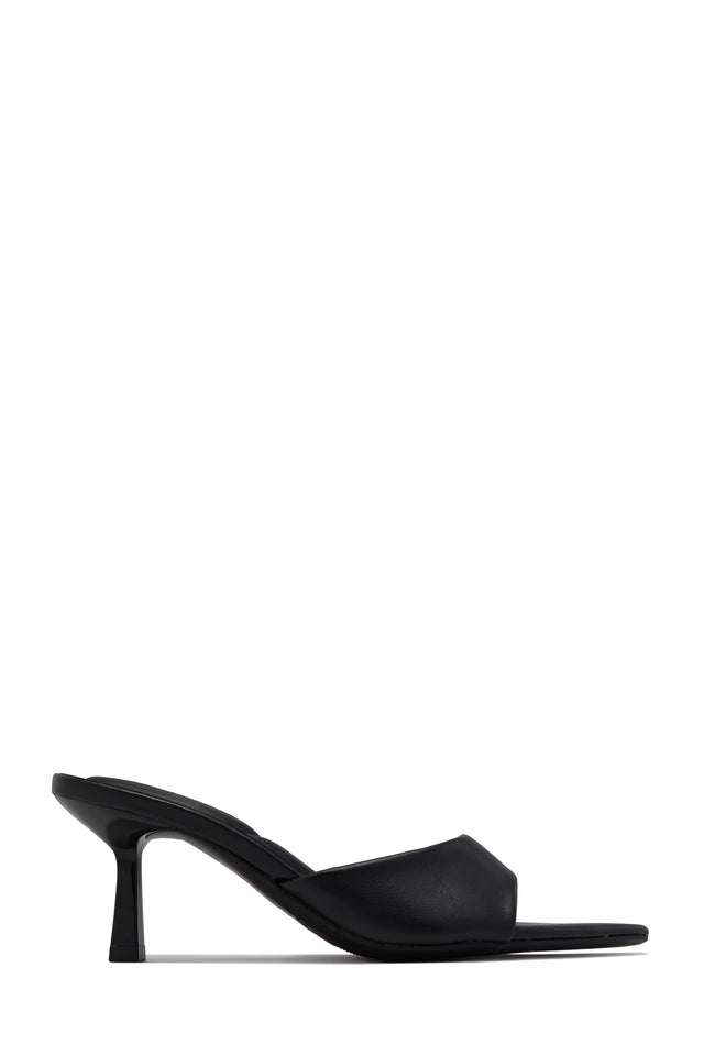 Load image into Gallery viewer, Ivanna Mid Heel Mules - Black PU