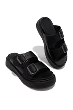 Load image into Gallery viewer, Casual Luxury Platform Slip On Sandals - Black
