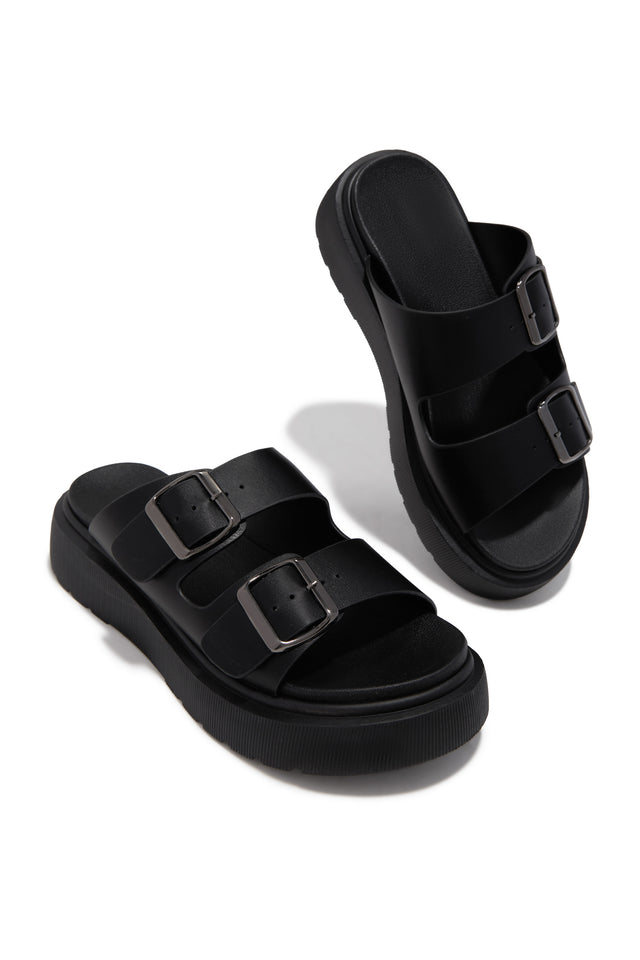 Load image into Gallery viewer, Casual Luxury Platform Slip On Sandals - Black