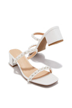 Load image into Gallery viewer, Celestial Romance Embellished Block Mid Heels - Pearl White