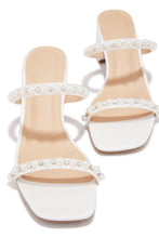 Load image into Gallery viewer, Celestial Romance Embellished Block Mid Heels - Pearl White