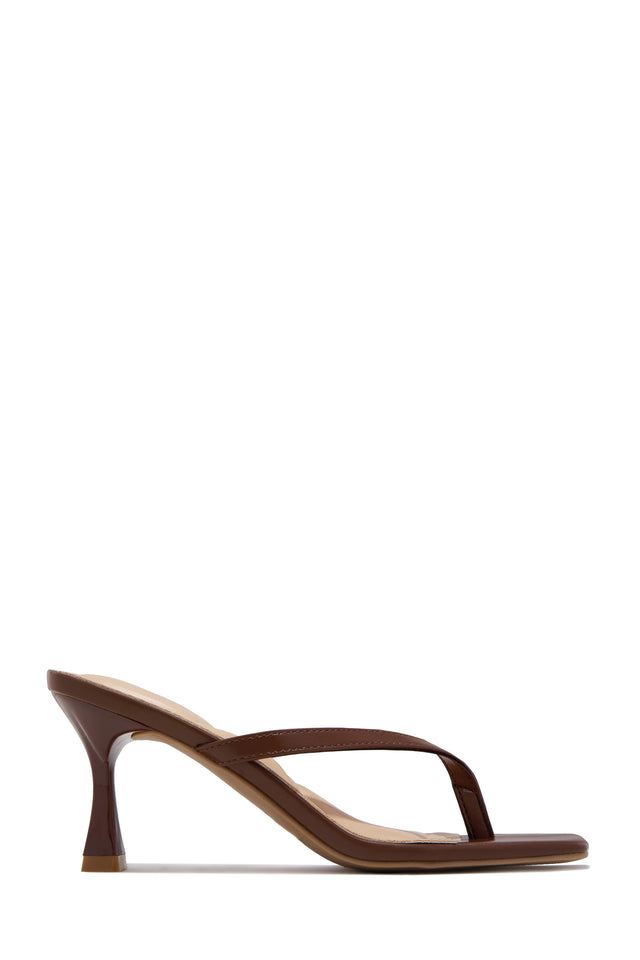 Load image into Gallery viewer, Angelie Mid Heel Mules - Brown PU