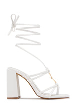 Load image into Gallery viewer, VIP Strut Lace Up Chunky Heels - White