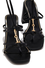 Load image into Gallery viewer, VIP Strut Lace Up Chunky Heels - Black