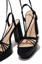 Load image into Gallery viewer, London Lace Up Platform Heels - Black