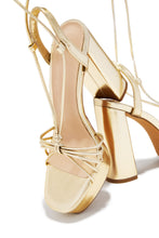 Load image into Gallery viewer, London Lace Up Platform Heels - Gold