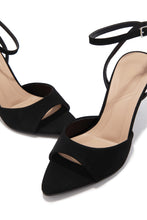 Load image into Gallery viewer, Melissa Ankle Strap Single Sole Heels - Black Nubuck