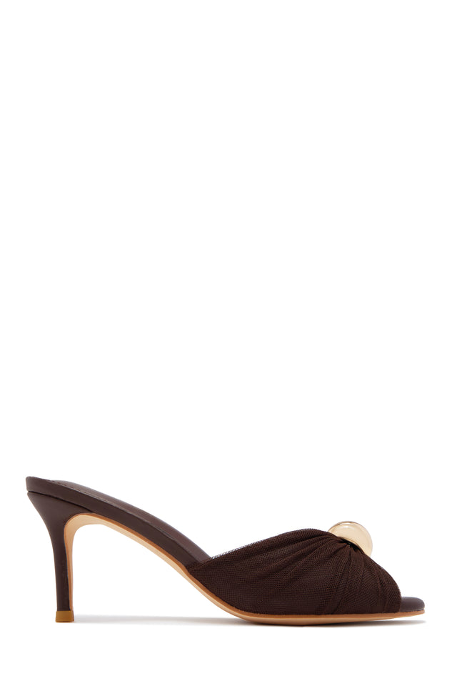 Load image into Gallery viewer, Olivia Peep Toe Single Sole Heels - Brown