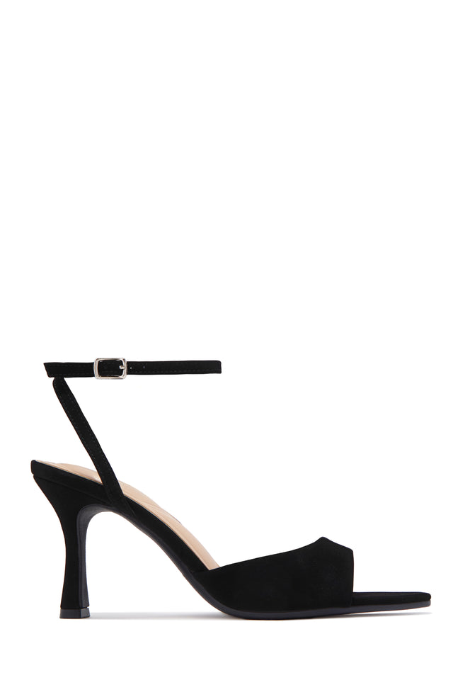 Load image into Gallery viewer, Melissa Ankle Strap Single Sole Heels - Black Nubuck