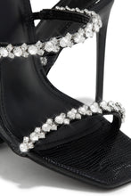 Load image into Gallery viewer, Black High Heel Embellished Mules