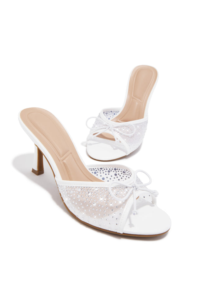 Load image into Gallery viewer, Celeste Embellished Mid Heel Mules - White