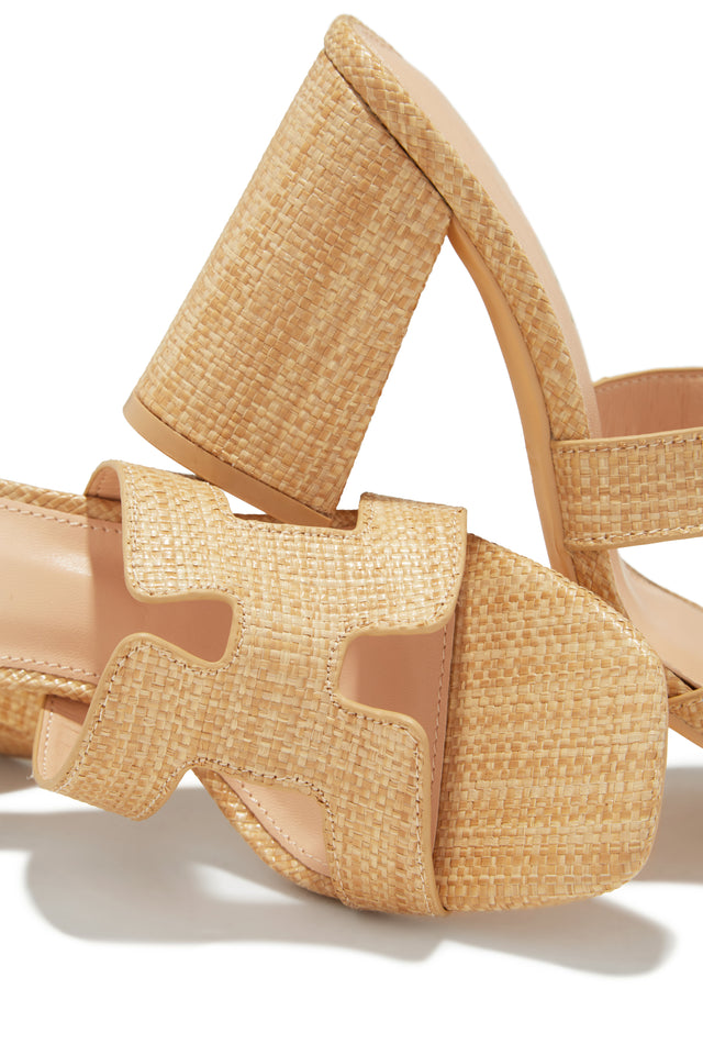 Load image into Gallery viewer, Natural Block Heel Mules