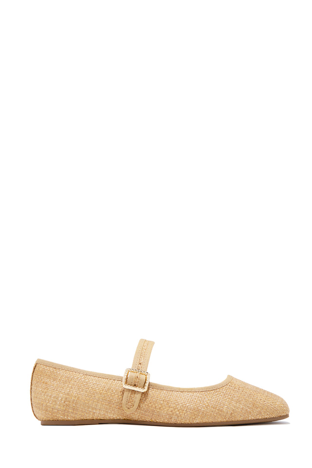 Load image into Gallery viewer, Eleni Mary Jane Raffia Flats - Natural