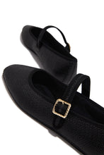 Load image into Gallery viewer, Eleni Mary Jane Raffia Flats - Black
