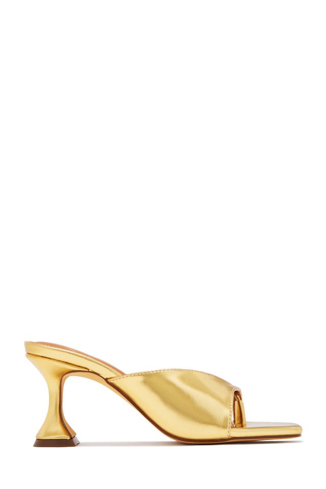 Load image into Gallery viewer, Ary Single Sole Mid Heel Mules - Gold
