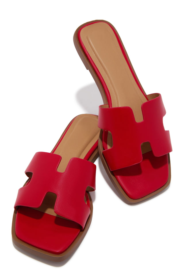 Load image into Gallery viewer, Lori Slip On Flat Sandals - Red