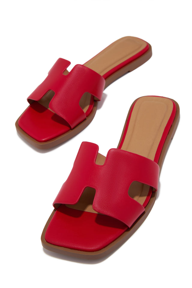 Load image into Gallery viewer, Lori Slip On Flat Sandals - Red