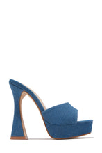 Load image into Gallery viewer, Jianna Platform Heel Mules - Denim