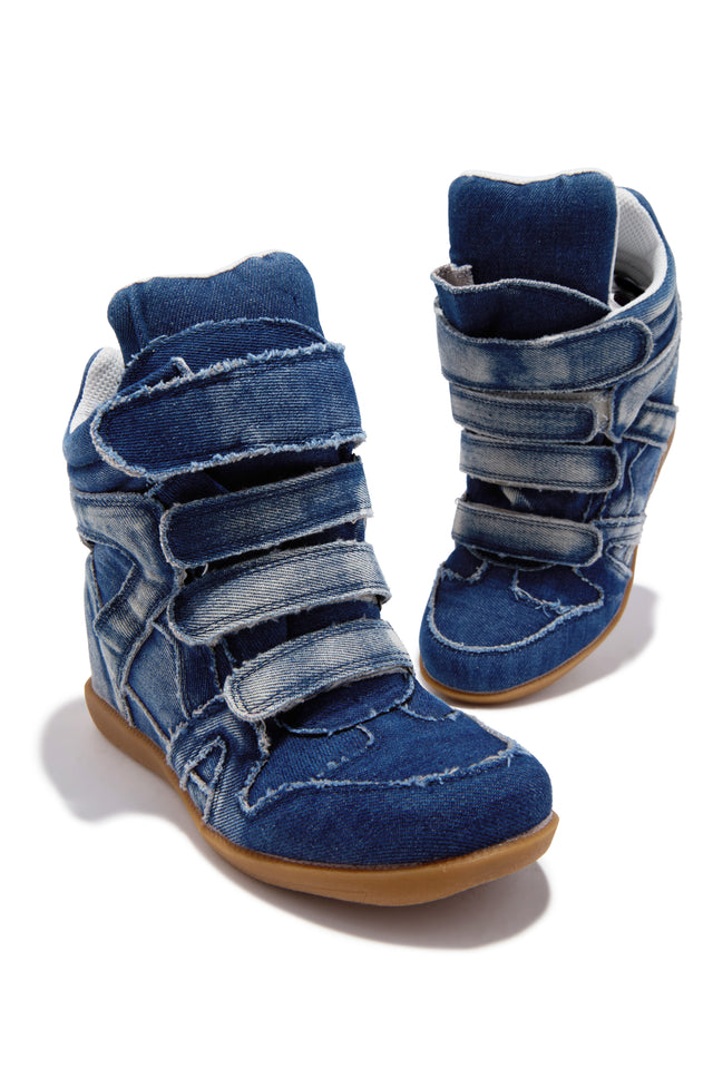 Load image into Gallery viewer, Gigi Wedge Sneakers - Denim