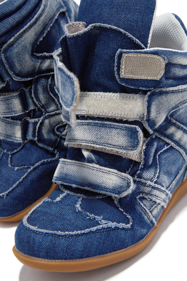 Load image into Gallery viewer, Gigi Wedge Sneakers - Denim