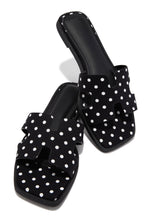 Load image into Gallery viewer, Lori Polka Dot Slip On Flat Sandals - Black