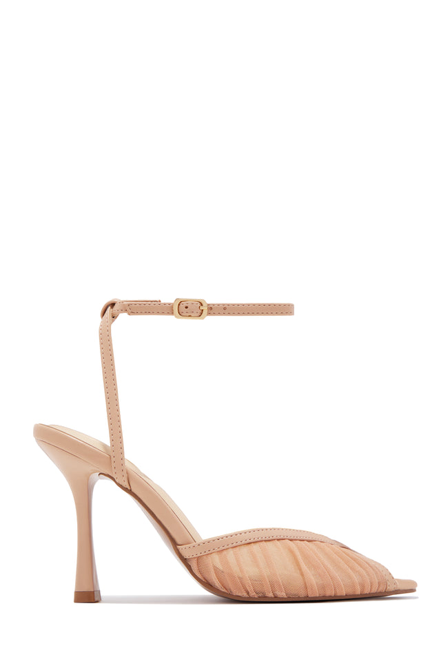 Load image into Gallery viewer, Juliette Mesh Ankle Strap Heels - Nude
