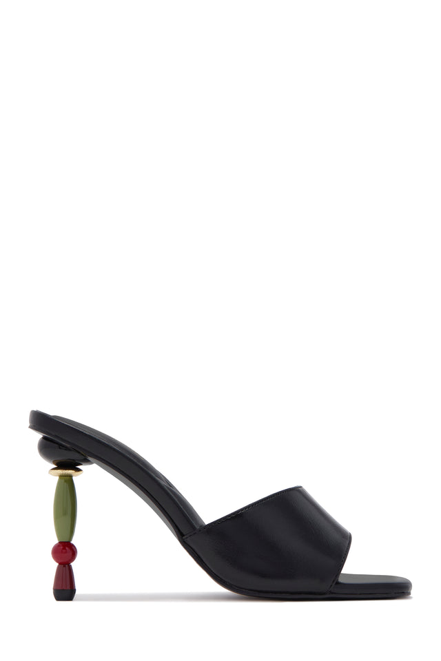 Load image into Gallery viewer, Zamira Beaded Heel Mules - Black