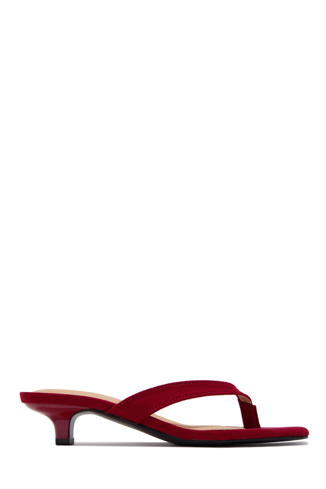 Load image into Gallery viewer, Mely Kitten Heel Thong Sandals - Wine