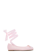 Load image into Gallery viewer, Arianna Bow Ankle Wrap Ballet Flats - Pink