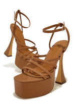 Load image into Gallery viewer, Camel Strappy High Heels