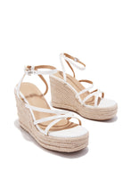 Load image into Gallery viewer, Lorena Strappy Espadrille Wedges - White