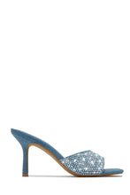 Load image into Gallery viewer, Denim Tone High Heel Mules
