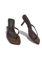 Load image into Gallery viewer, Deidra Mid Heel Mules - Brown