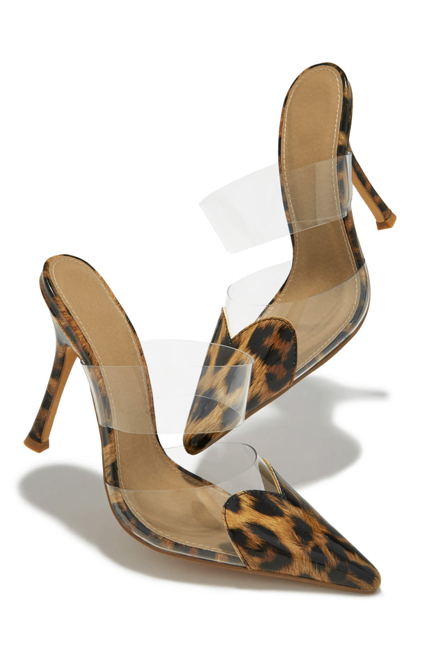 Load image into Gallery viewer, Forever Love Pointed Toe High Heel Mules - Leopard