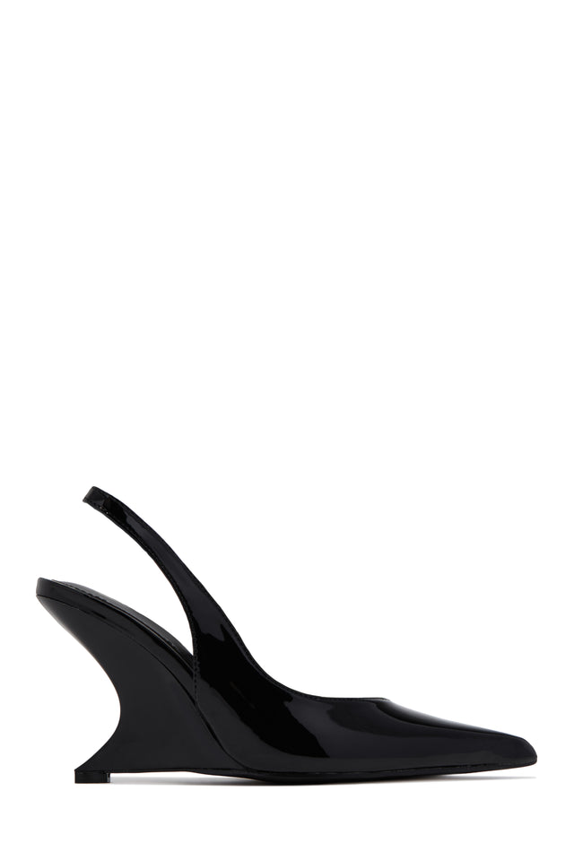 Load image into Gallery viewer, Kayla Wedge Slingback Heels - Black