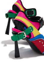 Load image into Gallery viewer, Kassie Colorblock Buckle Heels - Multi