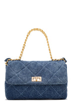 Load image into Gallery viewer, Britney Quilted Denim Crossbody Bag - Denim Gold