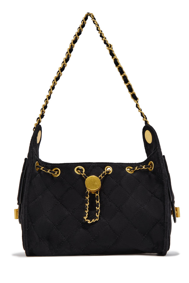 Load image into Gallery viewer, Shantel Quilted Chain Shoulder Bag - Black
