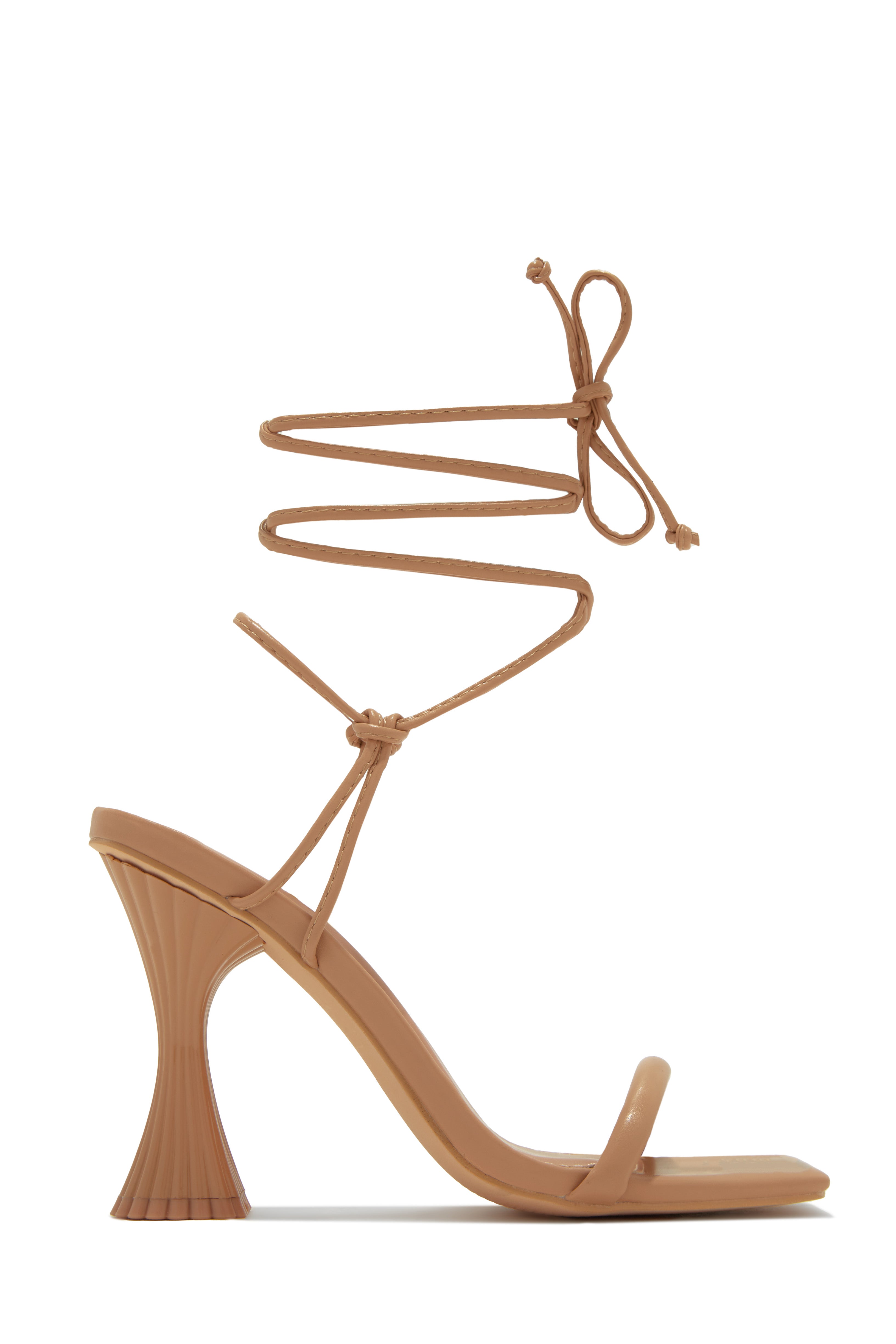 Miss Lola Idalia Nude Lace Up Heels MISS LOLA