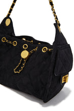 Load image into Gallery viewer, Shantel Quilted Chain Shoulder Bag - Black