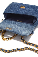Load image into Gallery viewer, Britney Quilted Denim Crossbody Bag - Denim Gold