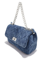 Load image into Gallery viewer, Britney Quilted Denim Crossbody Bag - Denim Silver