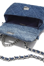 Load image into Gallery viewer, Britney Quilted Denim Crossbody Bag - Denim Silver