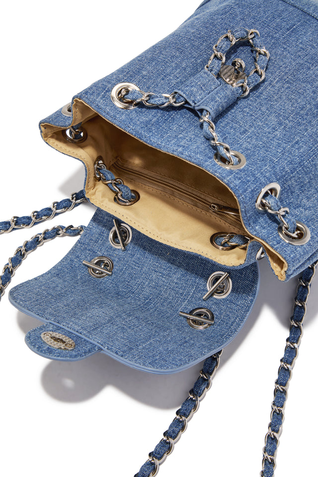 Load image into Gallery viewer, Kelly Chain Strap Mini Backpack - Denim