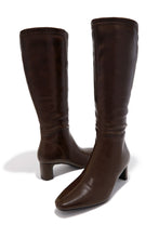 Load image into Gallery viewer, Lisa Knee High Block Heel Boots - Brown
