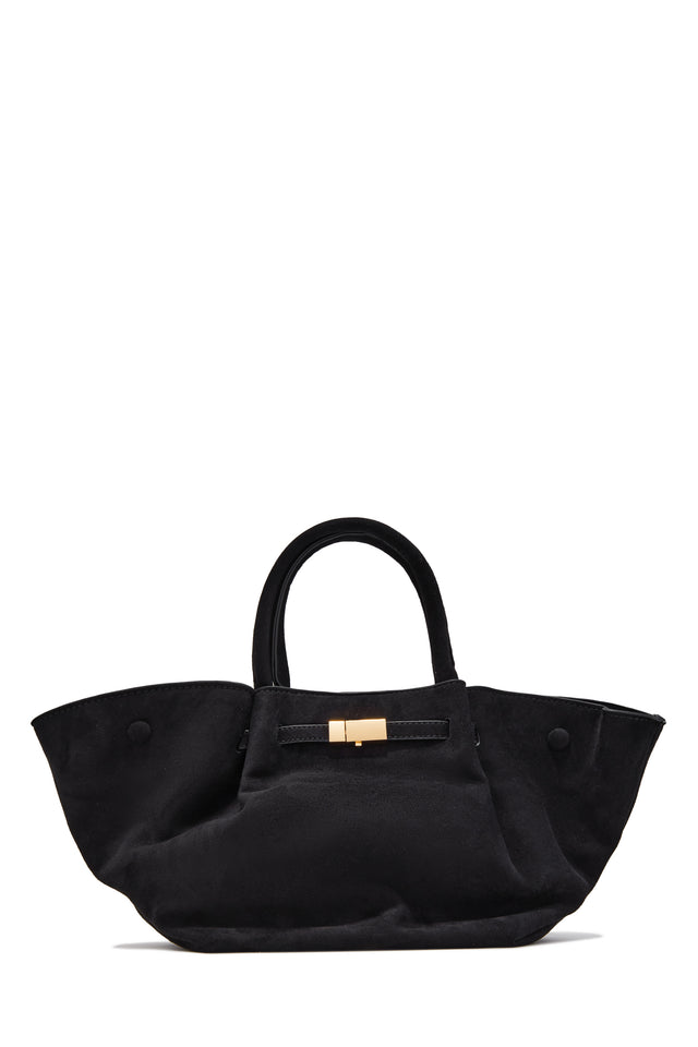 Load image into Gallery viewer, Suzette Faux Suede Mini Tote Bag - Black