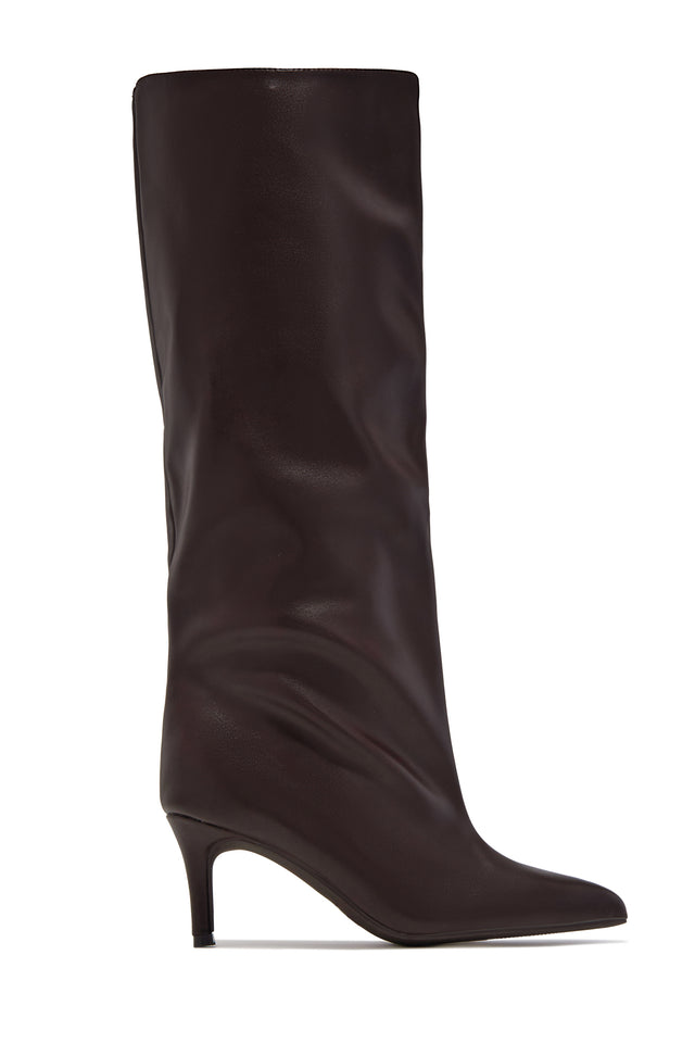 Load image into Gallery viewer, Shyla Pointed Toe Knee High Boots - Brown