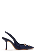Load image into Gallery viewer, Tessa Slingback Pointed Toe Pumps - Navy Blue