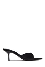 Load image into Gallery viewer, Heather Velvet Mid Heel Mules - Black