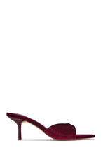 Load image into Gallery viewer, Heather Velvet Mid Heel Mules - Wine